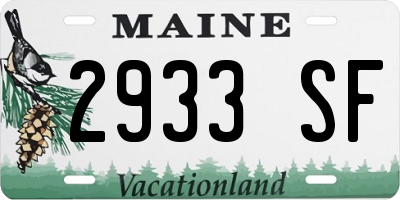 ME license plate 2933SF