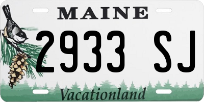 ME license plate 2933SJ