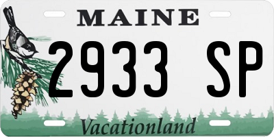 ME license plate 2933SP