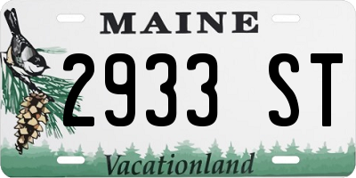 ME license plate 2933ST