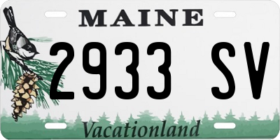 ME license plate 2933SV