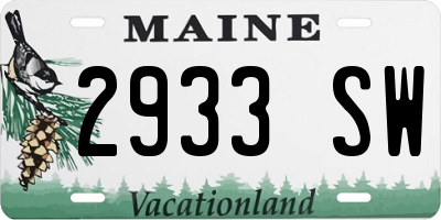 ME license plate 2933SW