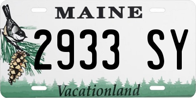ME license plate 2933SY