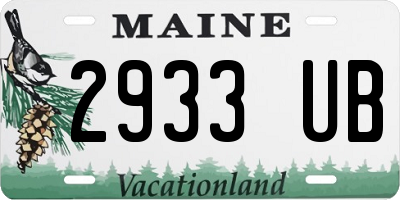 ME license plate 2933UB