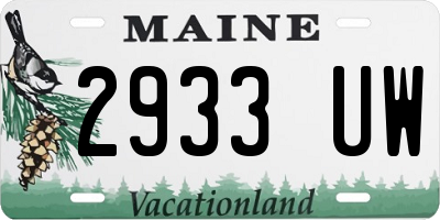 ME license plate 2933UW