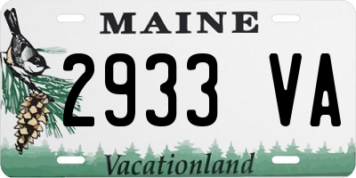 ME license plate 2933VA