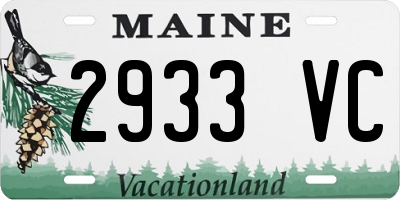 ME license plate 2933VC