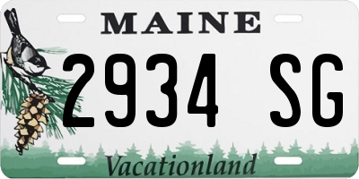 ME license plate 2934SG