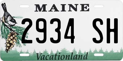 ME license plate 2934SH