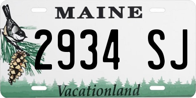 ME license plate 2934SJ