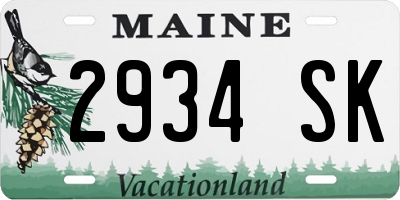 ME license plate 2934SK