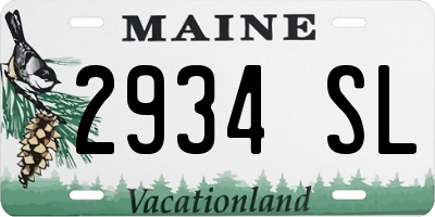 ME license plate 2934SL