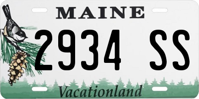 ME license plate 2934SS