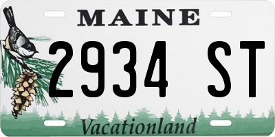 ME license plate 2934ST
