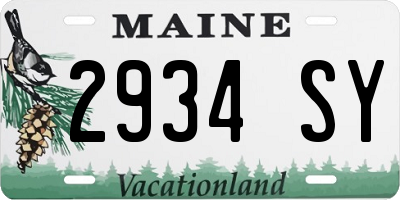 ME license plate 2934SY