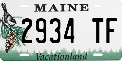 ME license plate 2934TF