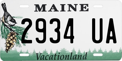 ME license plate 2934UA