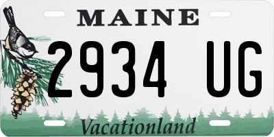ME license plate 2934UG