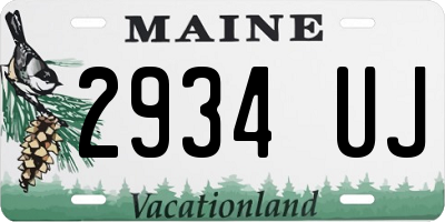 ME license plate 2934UJ