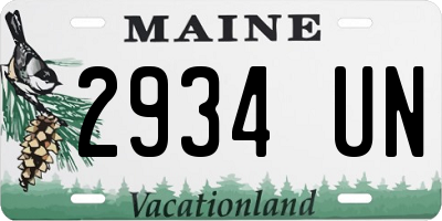 ME license plate 2934UN
