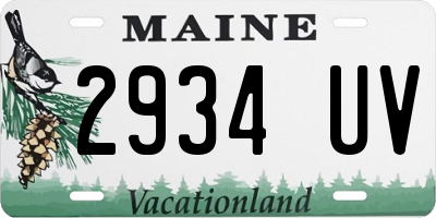 ME license plate 2934UV