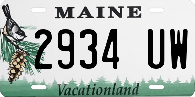 ME license plate 2934UW