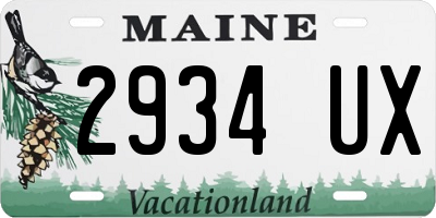 ME license plate 2934UX