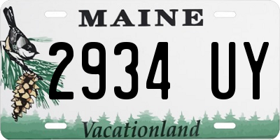 ME license plate 2934UY