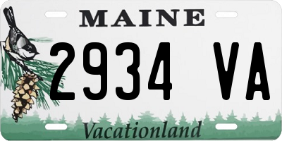 ME license plate 2934VA