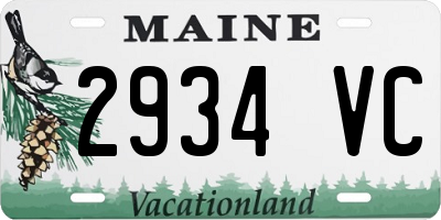 ME license plate 2934VC
