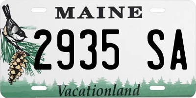 ME license plate 2935SA