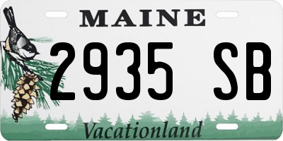 ME license plate 2935SB