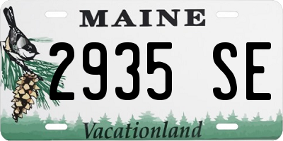 ME license plate 2935SE
