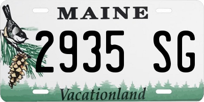 ME license plate 2935SG