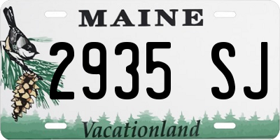 ME license plate 2935SJ