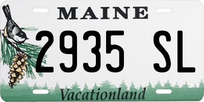 ME license plate 2935SL