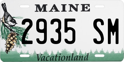 ME license plate 2935SM