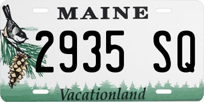 ME license plate 2935SQ