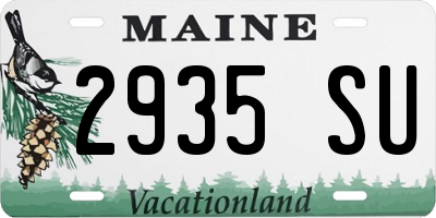 ME license plate 2935SU