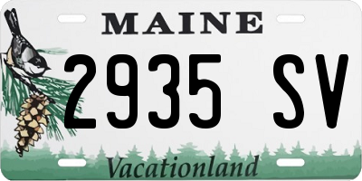 ME license plate 2935SV