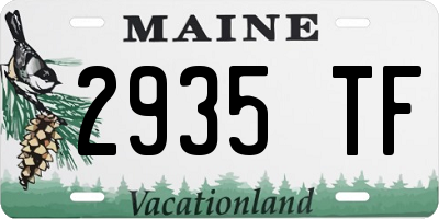 ME license plate 2935TF