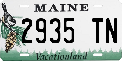 ME license plate 2935TN