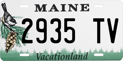 ME license plate 2935TV