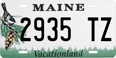 ME license plate 2935TZ