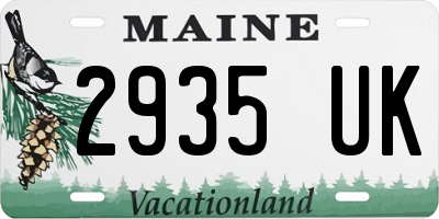 ME license plate 2935UK