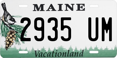 ME license plate 2935UM