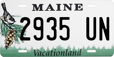 ME license plate 2935UN