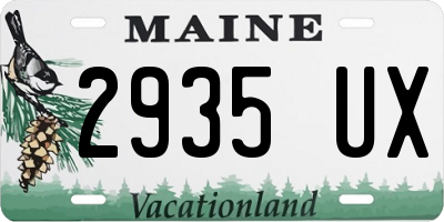 ME license plate 2935UX