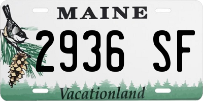 ME license plate 2936SF