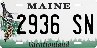 ME license plate 2936SN